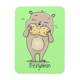 Ímã Hamster sorridente e bonito com desenho animado de