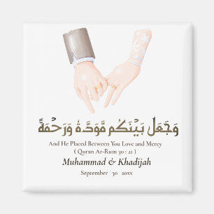 Imã Hand Holding Citação Ar-Rum 21 Casamento Muçulmano