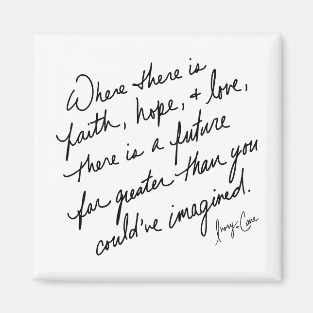 Imã Hand-Scripted Faith Hope and Love Spiritual (Frente)