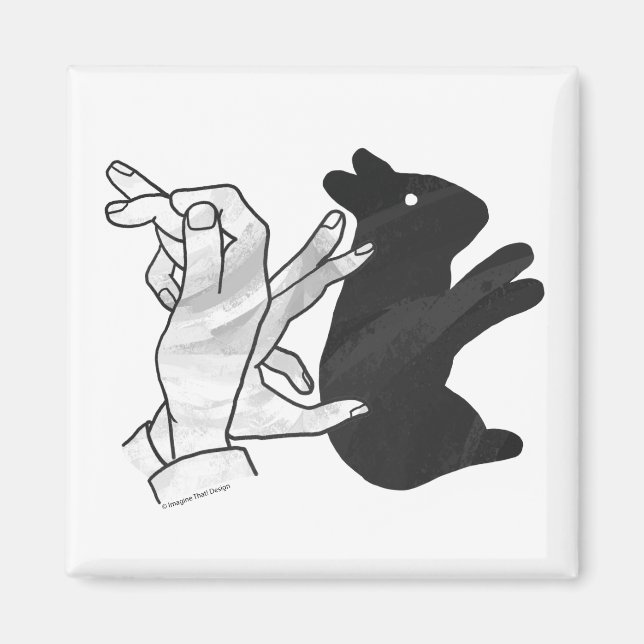 Imã Hand Silhouette Rabbit (Frente)