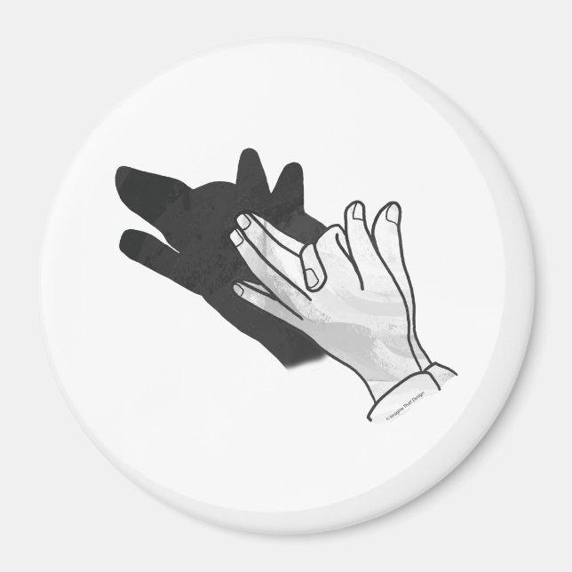 Imã Hand Silhouette Wolf (Frente)