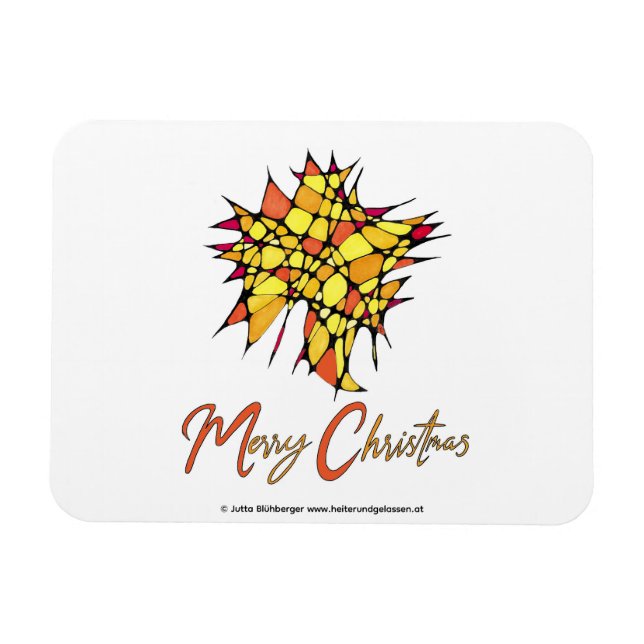 Ímã Handmade Christmas Magnet with Star Graphic (Horizontal)