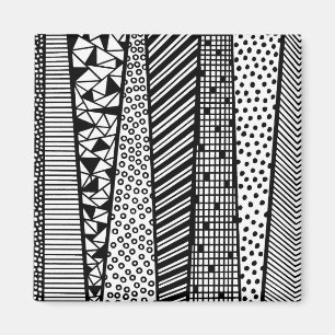Imã Handpainted black and design white