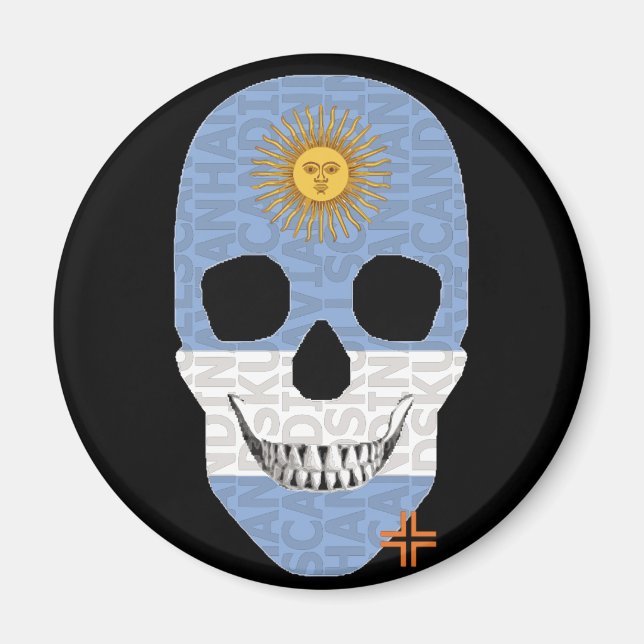 Imã HANDSKULL Argentina redonda ímã B2 (Frente)