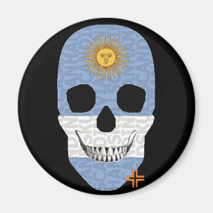 Imã HANDSKULL Argentina redonda ímãB2