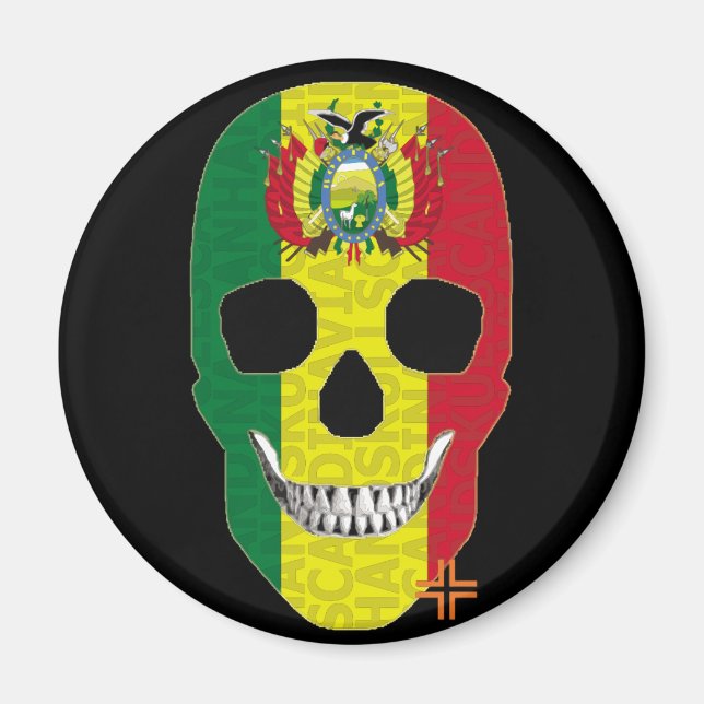Imã HANDSKULL Bolívia ímã redondo B2 (Frente)