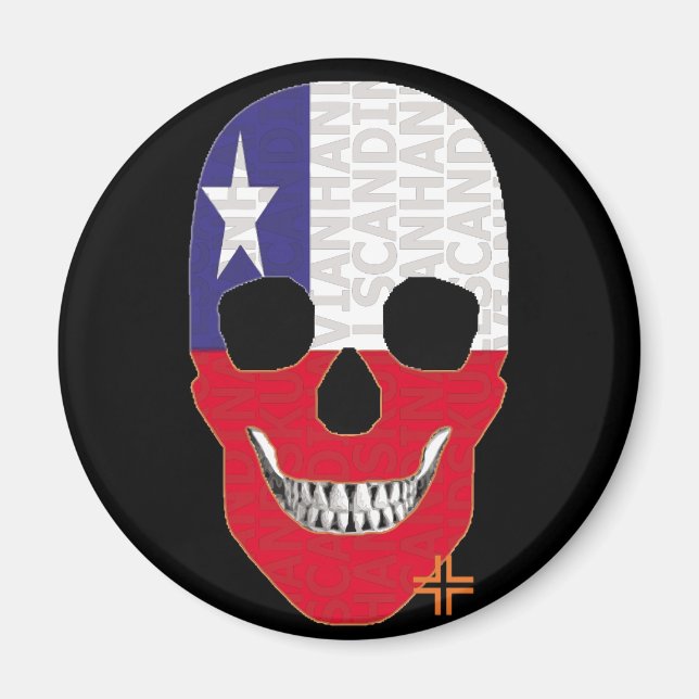 Imã HANDSKULL Chile redondo com o ímã B2 (Frente)
