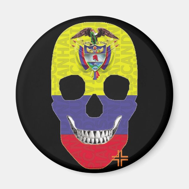 Imã HANDSKULL Colômbia redondo ímã B2 (Frente)