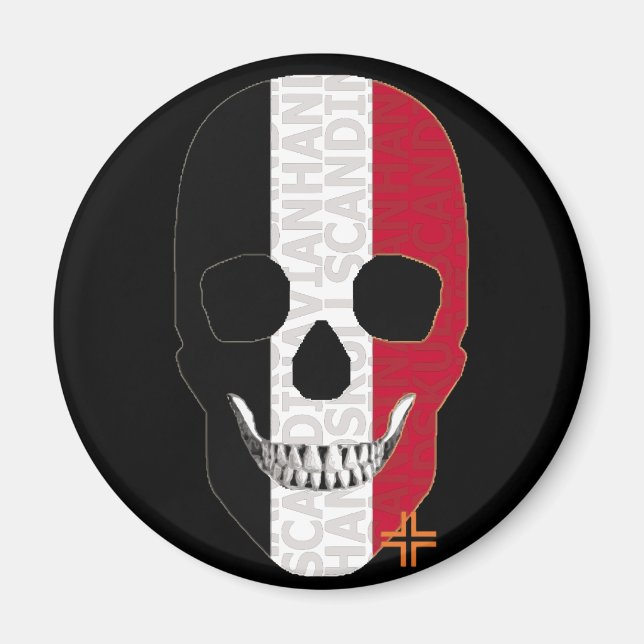 Imã HANDSKULL Egito redondo ímã B2 (Frente)