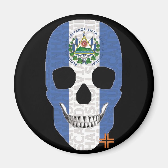 Imã HANDSKULL El Salvador arredonda o ímã B2 (Frente)