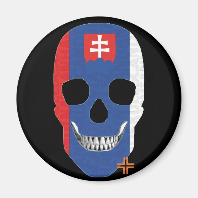 Imã HANDSKULL Eslováquia redondo ímã B2 (Frente)