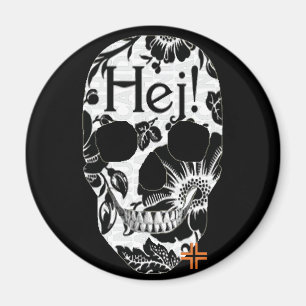Imã HANDSKULL Hej redondo ímãB2