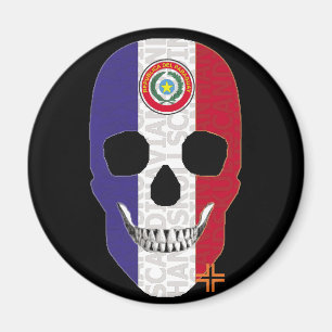Imã HANDSKULL    ímã redondo paraguaio B2