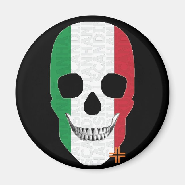 Imã HANDSKULL Itália redondo ímã B2 (Frente)