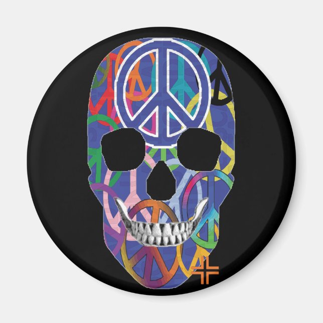 Imã HANDSKULL Magneta B2 para a paz (Frente)