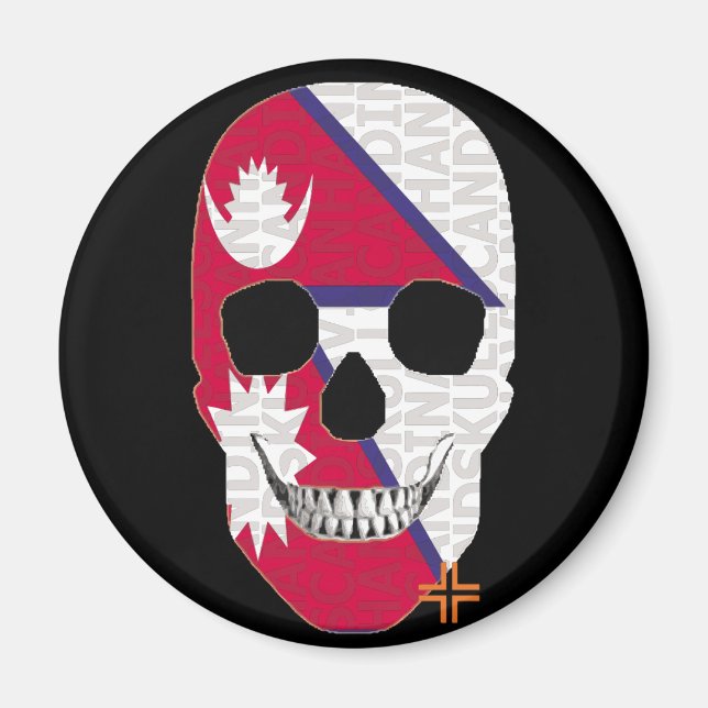 Imã HANDSKULL Nepal arredondado ao ímã B2 (Frente)
