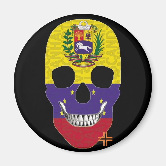 Imã HANDSKULL Venezuela redondo ímã B2 (Frente)