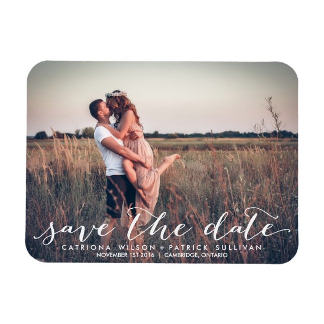 Ímã Handwritten Script Save the Date Magnets (Horizontal)