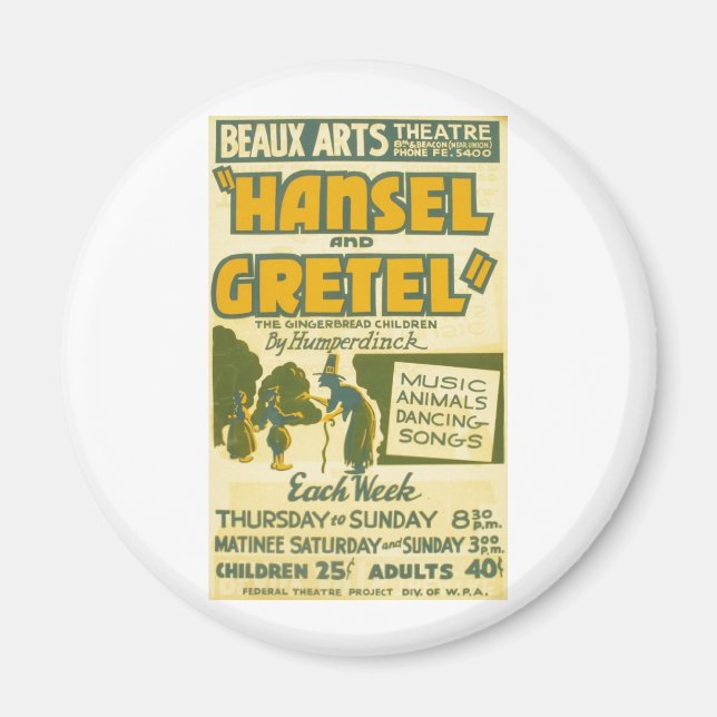 Imã Hansel e Gretel - Ópera de Engelbert Humperdinck (Frente)