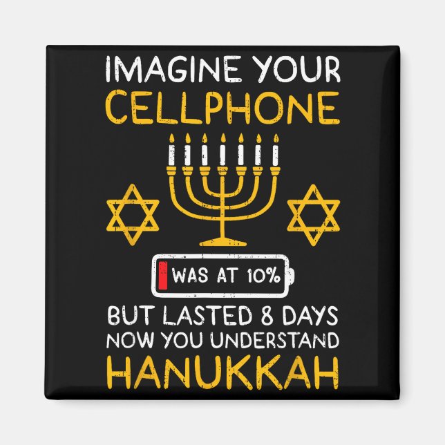 Imã Hanukkah Engraçado Imagine Seu Celular Chanukah Ju (Frente)