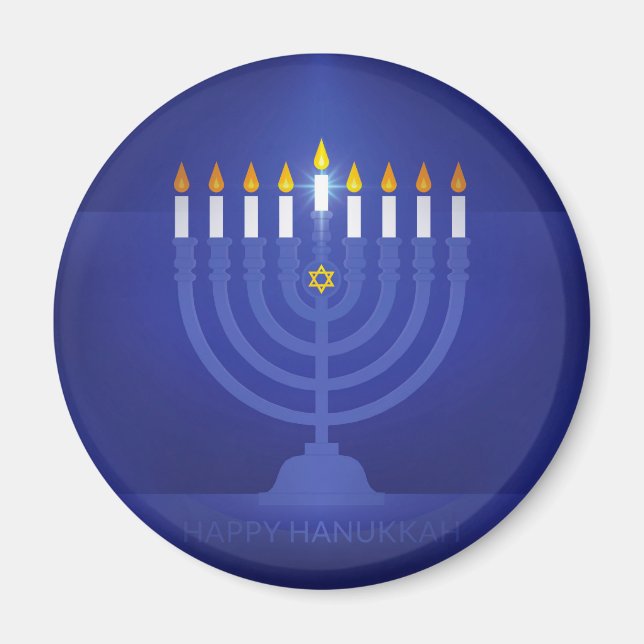 Imã hanukkah feliz azul (Frente)