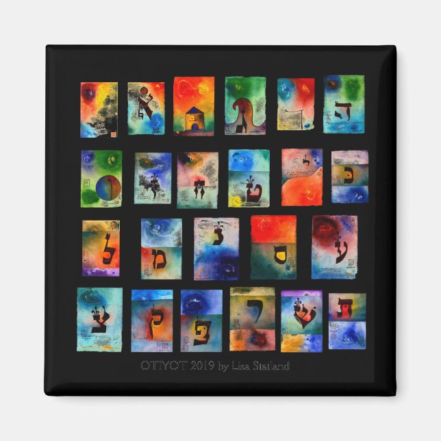 Imã Hanukkah Hebrew Letra Otiyot Gift Magnet (Frente)