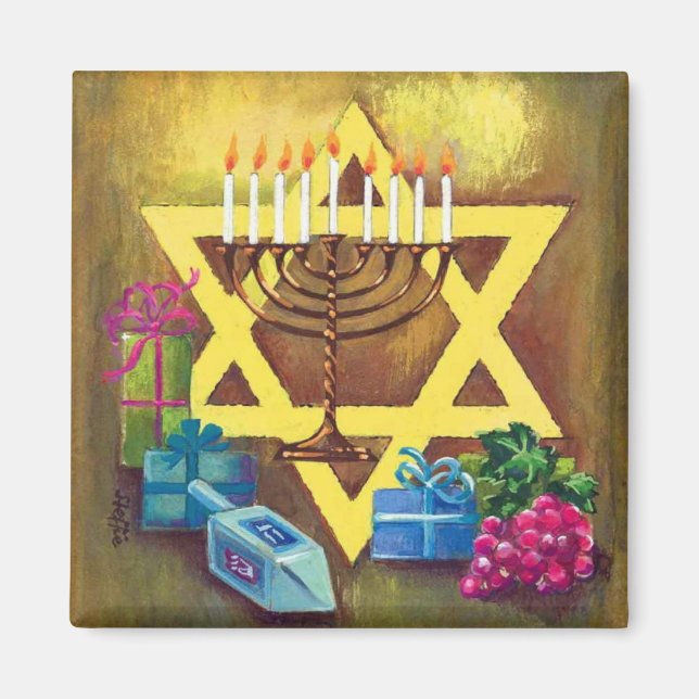 Imã Hanukkah Magnet (Frente)