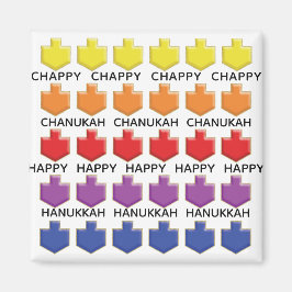 Imã Hanukkah Magnet Square 3D Dreidels