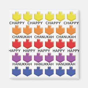 Imã Hanukkah Magnet Square 3D Dreidels