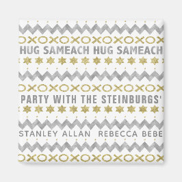 Imã Hanukkah Magnet Square HUG SAMEACH