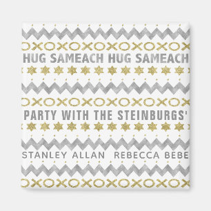 Imã Hanukkah Magnet Square HUG SAMEACH