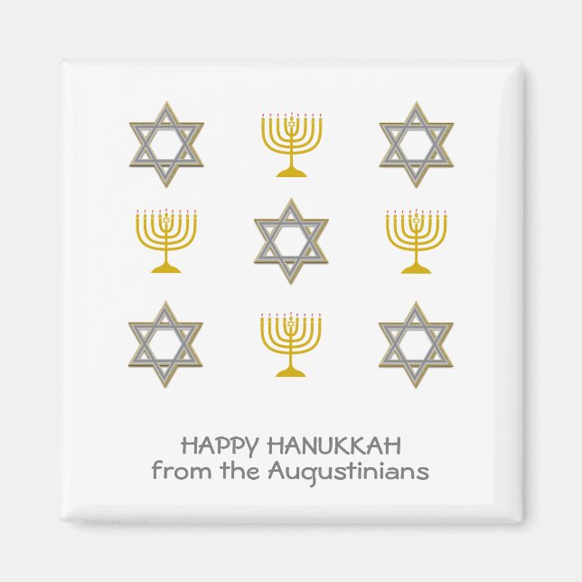Imã Hanukkah personalizado elegante (Frente)