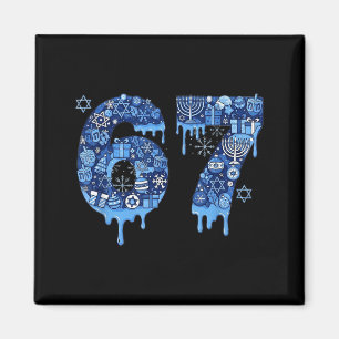 Imã Hanukkah Seis Sete 67 Meme Engraçado Dreidel Menor