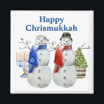 Imã Hanukkah Snowman Christmas Chrismukkah<br><div class="desc">Este design pode ser personalizado na área fornecida pela alteração da foto e/ou do texto. Ou pode ser personalizado clicando em Personalizar este Modelo e, em seguida, escolhendo o clique para personalizar mais a opção e excluir ou alterar a cor do plano de fundo, adicionar texto, alterar a cor ou...</div>