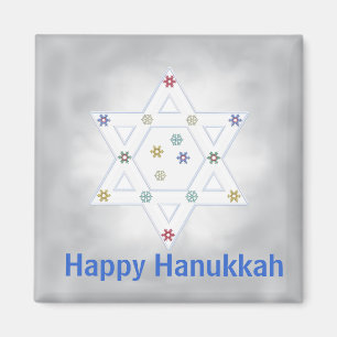 Imã Hanukkah Star e Cinza de Flocos de Neve