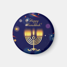 Imã Hanukkiah Feliz Hanukkah Menorá Judaica Dourada