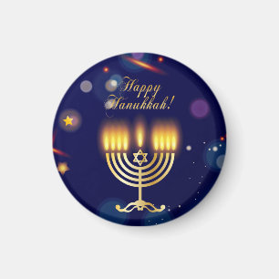 Imã Hanukkiah Feliz Hanukkah Menorá Judaica Dourada