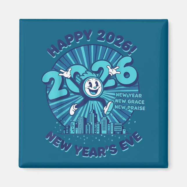 Imã Happy 2026 New Year's Eve Celebration Design  (Frente)