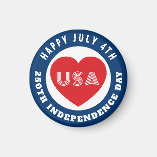 Imã Happy 250th Independence Day July 4th Love USA