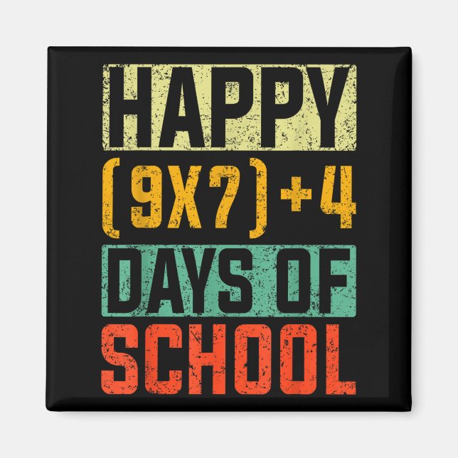 Imã Happy 67 Days Of School Math Teacher Students Six  (Frente)