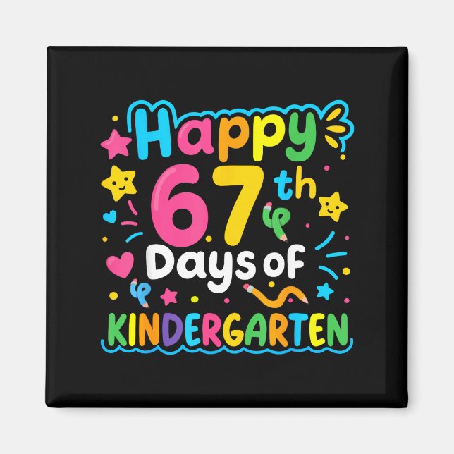 Imã Happy 67th Day Of Kindergarten School Meme 67 Kids (Frente)