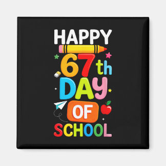 Imã Happy 67th Day Of School Teacher Kids Six Seven 6 