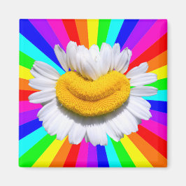 Imã Happy Chamomile Smile Rainbow Aura Magnet
