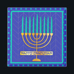 Imã Happy Chanukah<br><div class="desc">Feliz Chanukah, menorah no fundo de Star of David</div>
