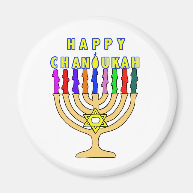 Imã Happy Chanukah Lights Magnet (Frente)