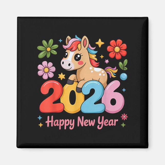 Imã Happy Chinese Lunar New Year 2026 Year Of The Fire (Frente)