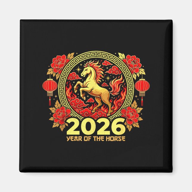 Imã Happy Chinese New Year Of The Fire Horse Chinese Z (Frente)