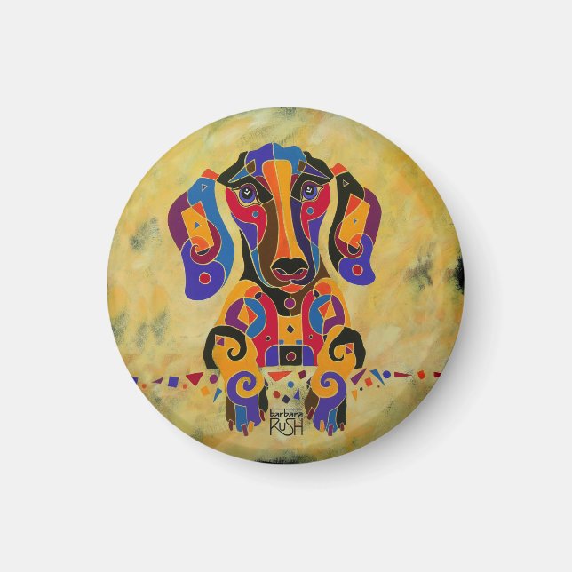 Imã Happy Dachshund Magnet (Frente)