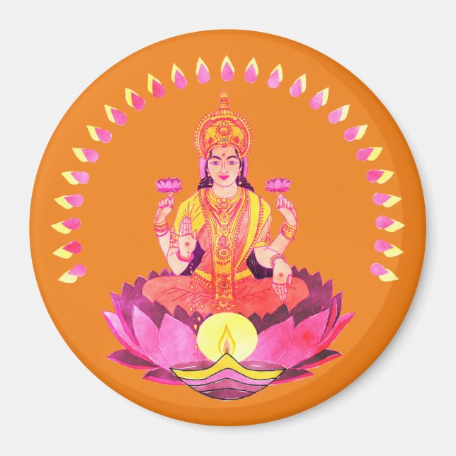 Imã Happy Diwali - Deepalavi Lakshmi Goddess 1 (Frente)