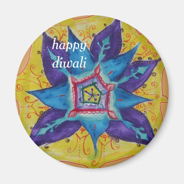 Imã Happy Diwali mandala Magnet (Frente)